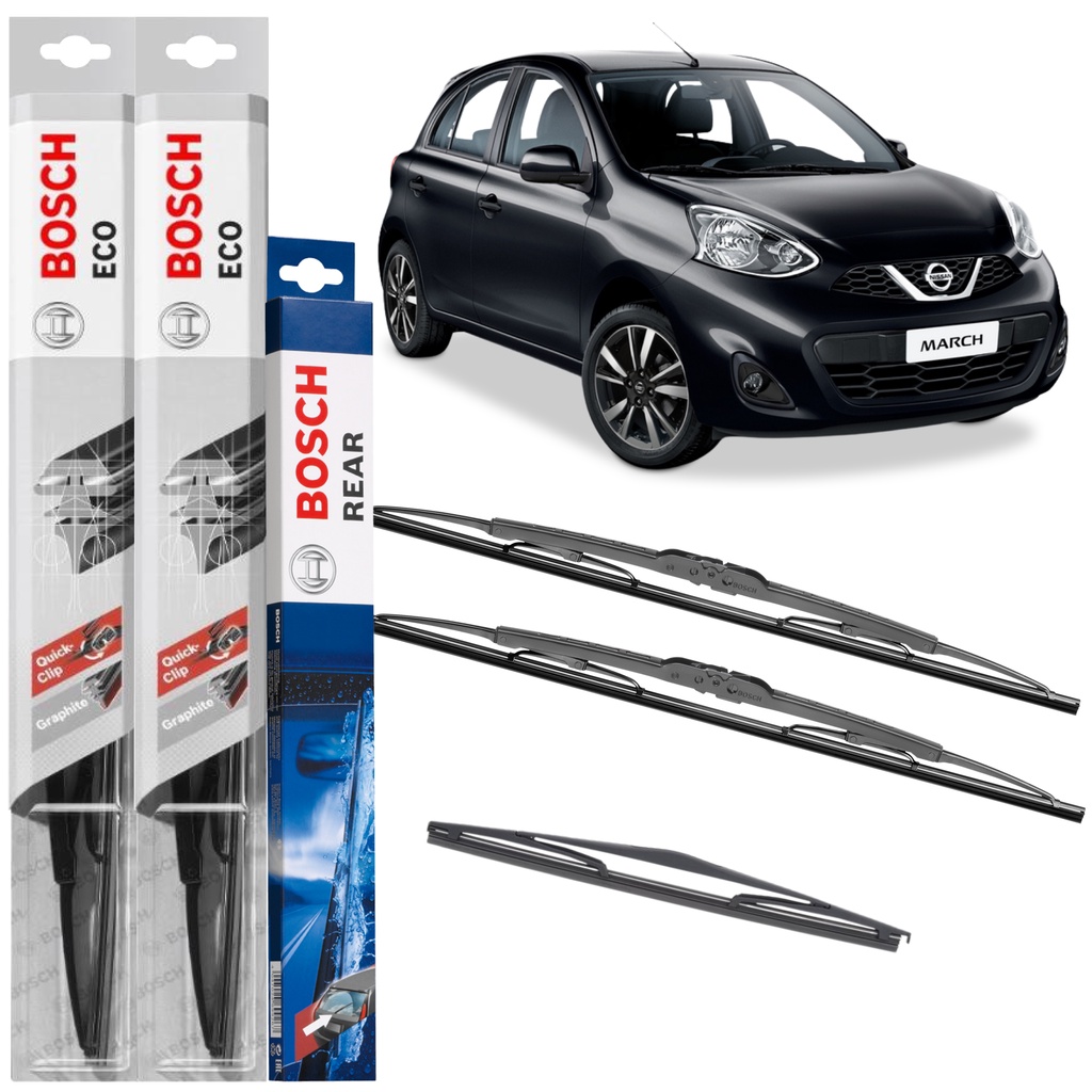 Kit Palheta Bosch Dianteira Eco Traseira Rear Nissan March | Shopee Brasil