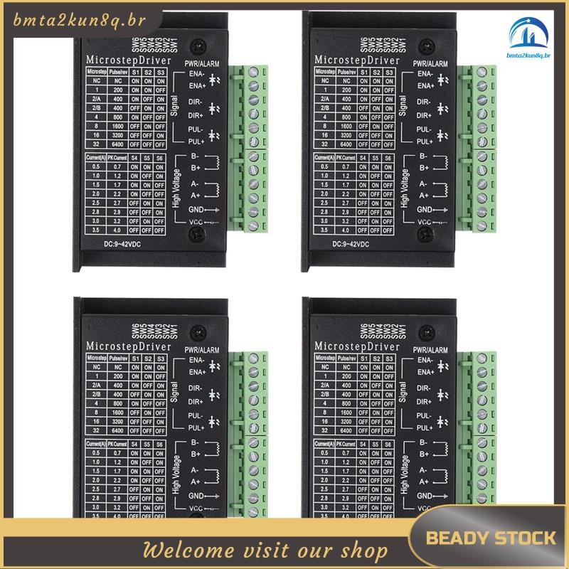 [Estoque Pronto] TB6600 Drivers De Motor Passo-A-4Pack 4A Controlador CNC Mini Step Driver Digital Para 42/57/86 Plástico Preto 4 Pcs