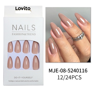 Lovito Unha Artificial Básica Simples Casual Para Mulheres LFA11050