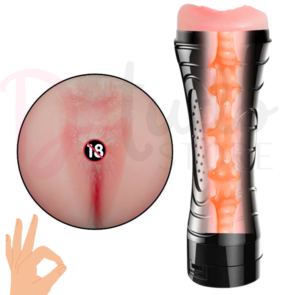 Masturbador Masculino Lanterna Silicone Cyberskin Ânus Cu Bunda Bumbum com Vibração Vibrador Boneca Sexual Sex Shop