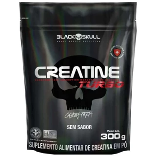 Creatine Turbo Black Skull - Creatina Monohidratada Mais Vendida Refil 300g