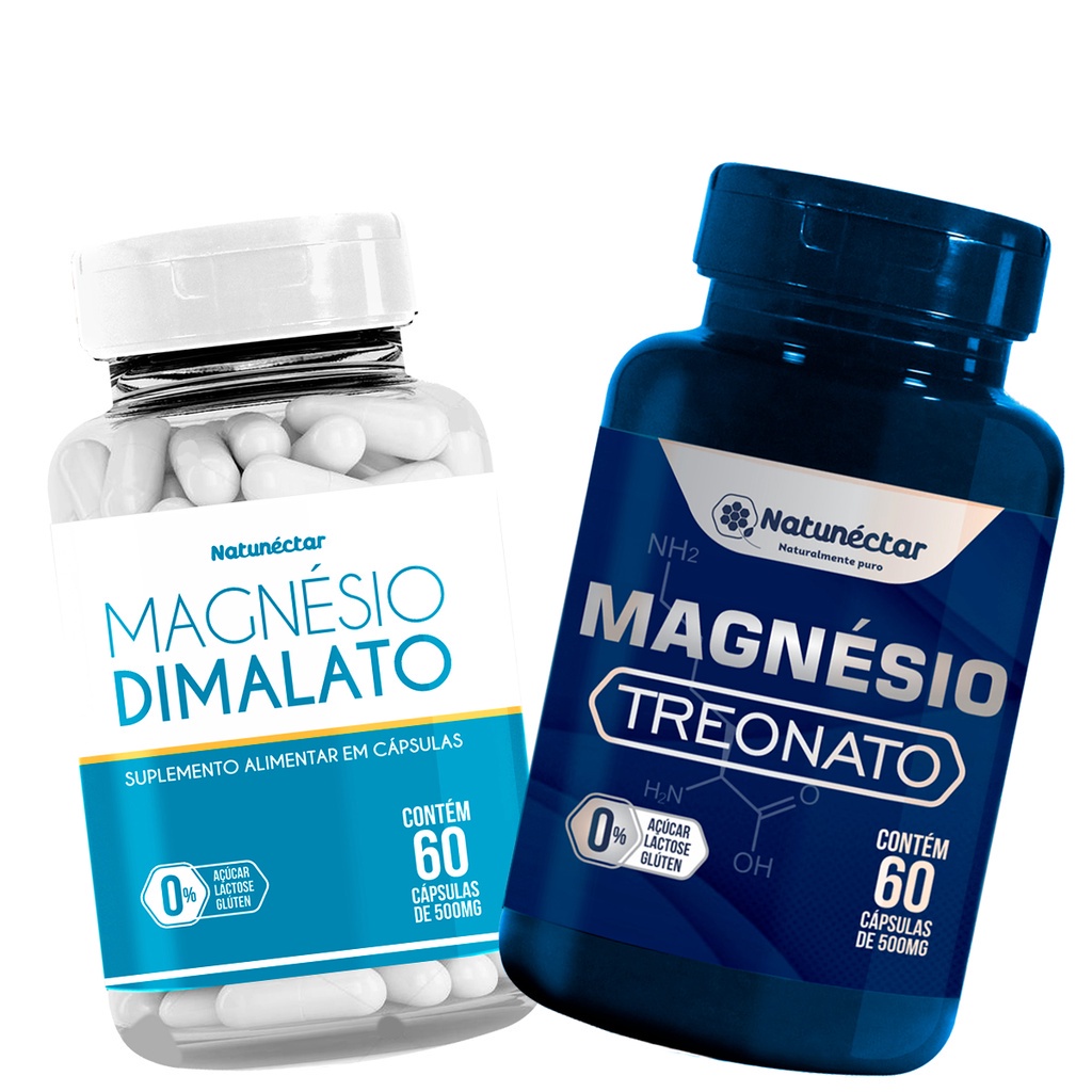 Magnésio Dimalato + Magnésio Treonato Original Suplemento Alimentar ...