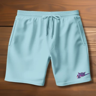 Bermuda de Moletom Estampa Gengar N Dark Clas Com Bolso Frontal E Cordão De Ajuste IKPJ1