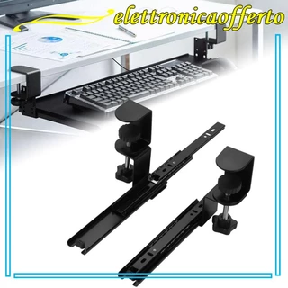 [Elettronicaofferto] Bandeja De Teclado Para Computador De Bricolagem Multiuso Pull Out Suporte De Extensão De Trilho De Grampo Rato De Escritório Home
