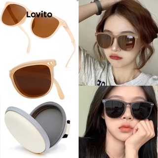 Lovito Óculos De Sol De Armação Grande Com Proteção Uv Lisa Casual Para Mulheres LCS05053