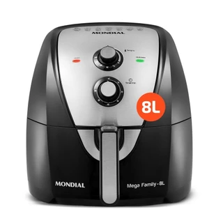 Fritadeira Elétrica Mondial Sem Óleo 8L 1900W Preto/Inox 220V AFN-80-BI em Oferta na Shopee