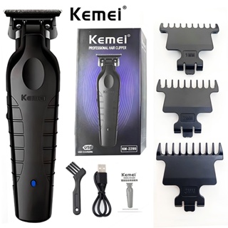 Kemei KM-2299 Professional Hair Trimmer Detailer Barber Electric Clipper Cordless Finish Cutting Machine Zero Gapped Thin Blades