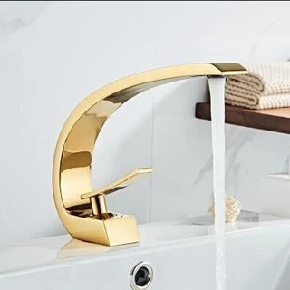 Torneira Banheiro Cascata Monocomando Quente Frio Misturador Dourado