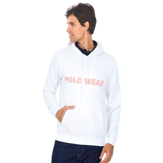 Blusa Masculina Moletom Logo Tela Polo Wear Laranja Claro