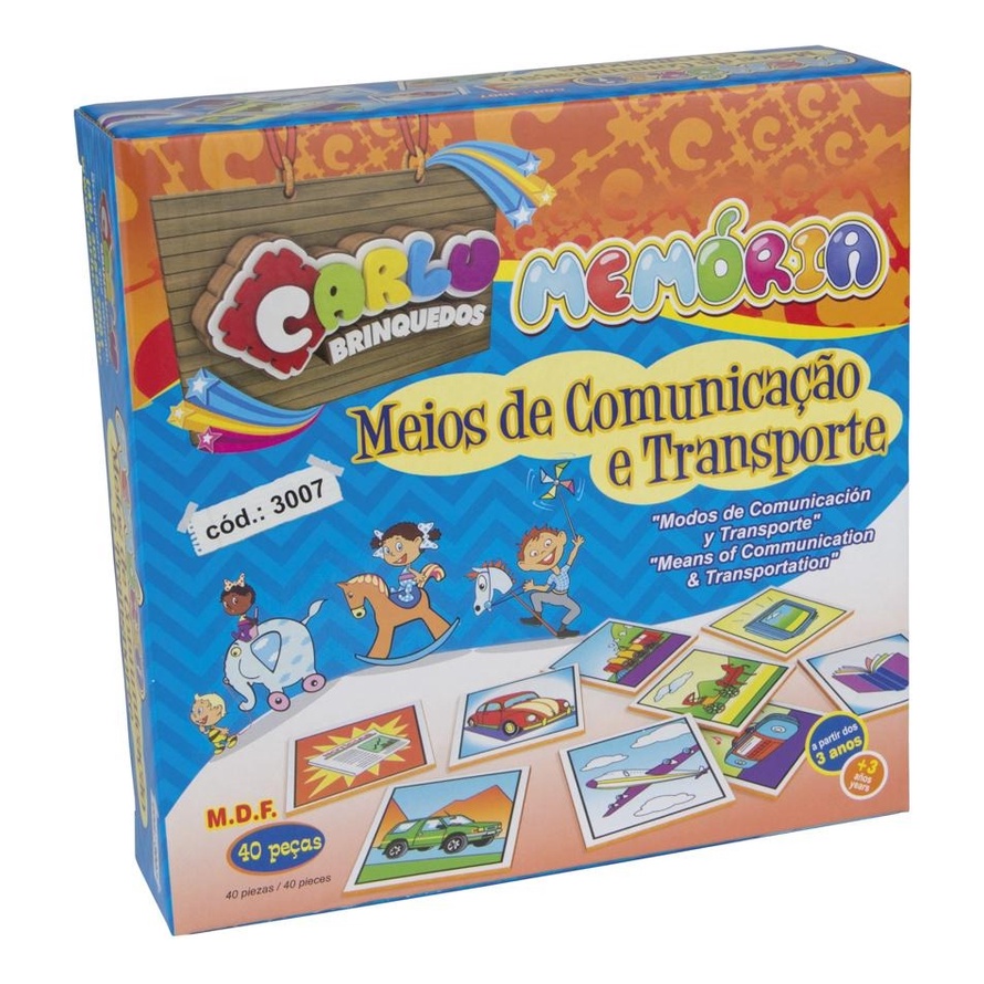 Jogo de Memoria Educativo Meios de Transporte e Comunicação - Futura  Brinquedos Educativos