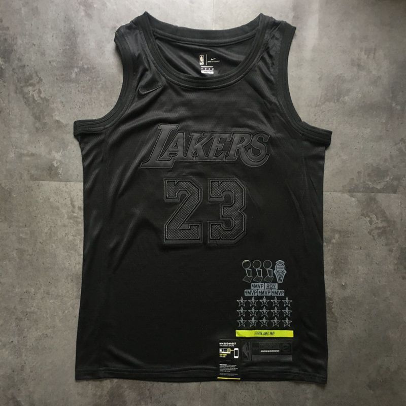 Camisa Masculina 2023NBA Angeles Lakers LeBron James , Toda A Preta De Basquetebol Densa Jersey