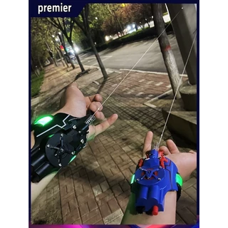 Carregar o Lançador do Homem Aranha Brilhante aranha seda lançador brinquedo menino aracnídeo web jet luvas de seda suprimentos para festa