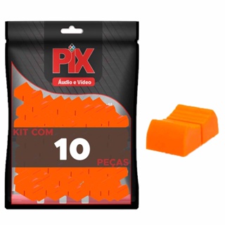 10x Botão Knob Mesa de Som Eixo 1x4mm - Deslizante - Laranja