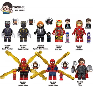 Super-herói Bloco de Construção Doll Venom Homem-Aranha Homem-Aranha Pantera de Ferro Thor Bloco de Construção Minifigure Collection Ornamentos mini Modelo Brinquedos Infantis