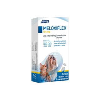 Anti-inflamatório para Cães e Gatos Meloxiflex Mundo Animal 0,5mg 5 Comprimidos
