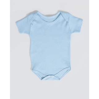 Body Bebê Manga Curta Básico Azul Claro