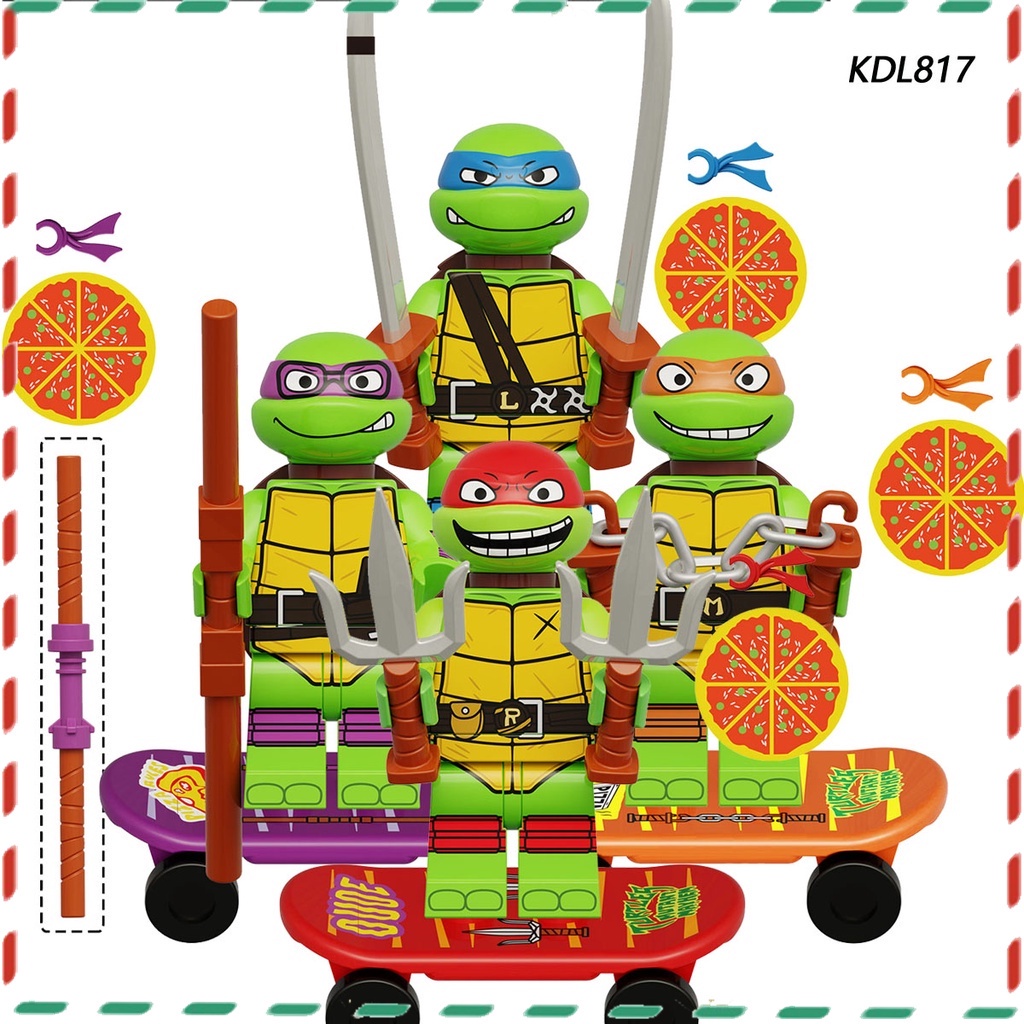 Brinquedos De Presente Para Crianças Série anime Teenage Mutant Ninja Tartarugas minifigure Modelo Montagem De Blocos De Construção
