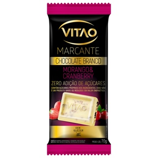 Chocolate Vitao Marcante Branco Morango e Cranberry Zero Açúcar 70g