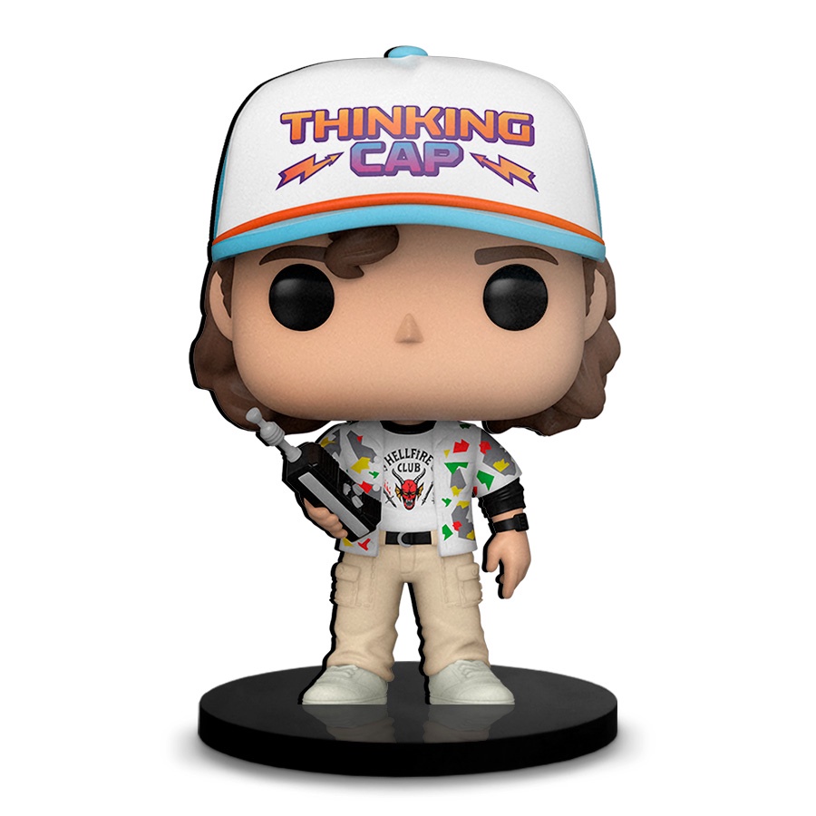 Totem Médio Boneco Dustin Stranger Things 14cm + Base