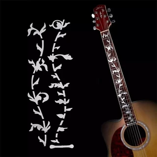 Adesivo Marcador De Escala Prata Floral Para Violao/guitarra