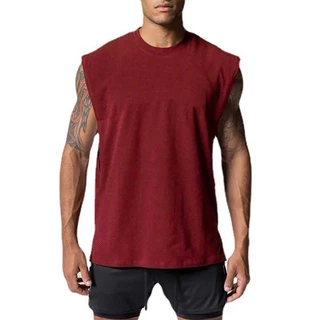 Summer Casual Simples Cor Sólida O-neck Sólido Ginásio De Verão Colete De Malha Para Musculação