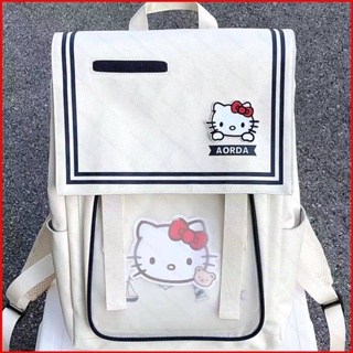 gre4 Sanrio Hellokitty Backpack Escola Estudantil Mochila Impressão De Grande Capacidade Personalidade Moda Multiuso Bolsas Femininas