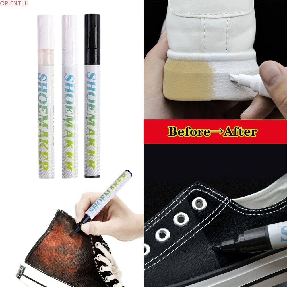 ORIENTLII Remoção De Manchas De Sapatos , Caneta Branca Preta Tênis À Prova D'água Antioxidação , Go Yellow DIY Repair Complementary Color White Shoe Whitening Limpeza