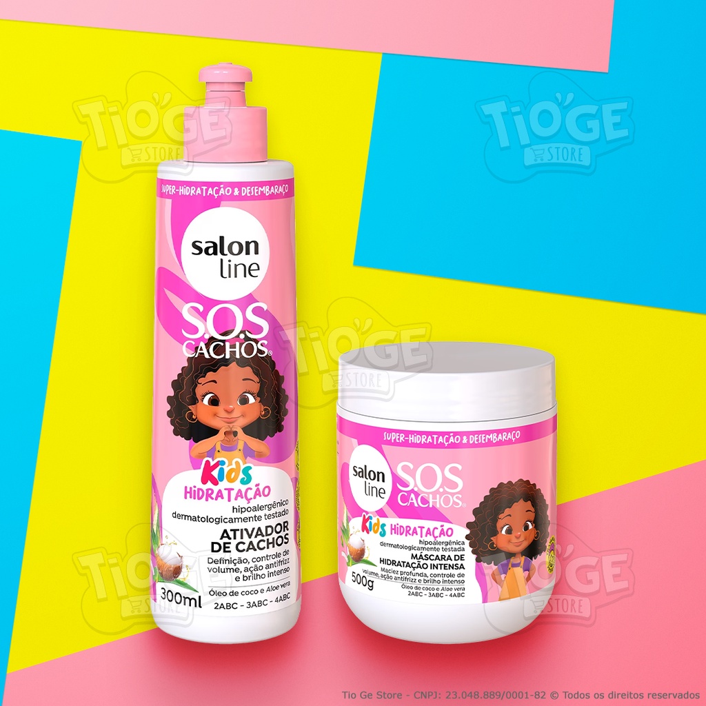 Kit 2 SOS Cachos Kids Cabelos Ondulados, Cacheados e Crespos Infantil ...