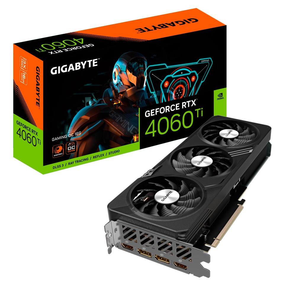 Placa de Vídeo Gigabyte GeForce RTX 4060 Ti Gaming OC 16G GDDR6 128 bits - GV-N406TGAMING OC-16GD