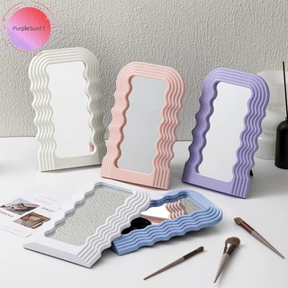 PurpleSun Cosmetic Desktop Stand Maquiagem Espelho Onda Decorativo Banheiro Quarto br