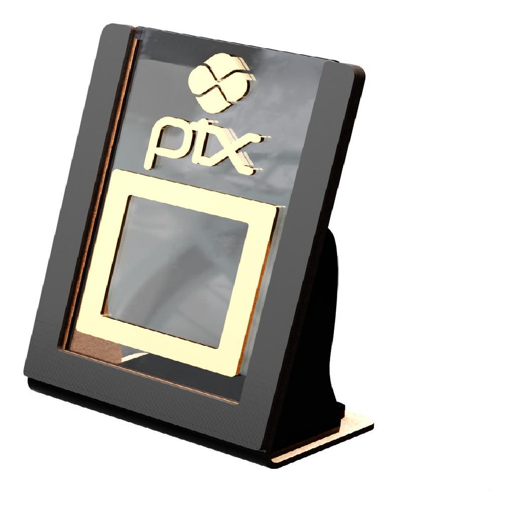 Display Placa Balc o De Pagamento Pix Via Qr Code Acr lico Escorrega 