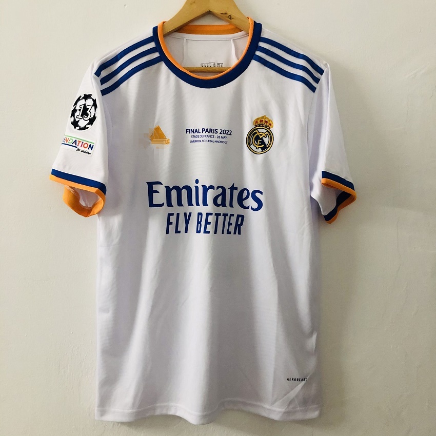 21 22 22 22 Real Madrid Home Camisa De Futebol Tailândia KROOS SERGIO RAMOS BENZEMA Camisas Para Adultos