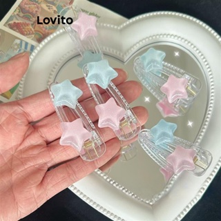 Lovito Grampos De Cabelo Colorblock Bonitos E Simples Para Mulheres LFA11125