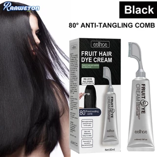 [Raaaweton.br] 80ml Shampoo Para Cabelos Pretos Com Pente Colorante Rápido Todos Os Tipos De