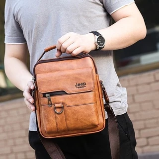 Bolsa de couro para homens com corpo cruzado ombros/Jeep Retro M4HA