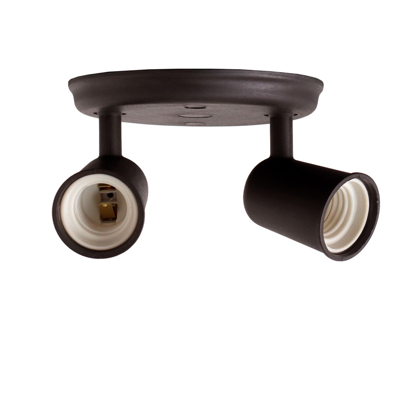 Luminária de Sobrepor Spot Duplo 2 Lâmpadas Direcionável E27 Teto Parede Beiral Sala Cozinha Lavanderia