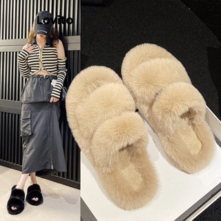 Lovito Chinelos Casuais De Pelúcia Lisos Para Mulheres LCS04073