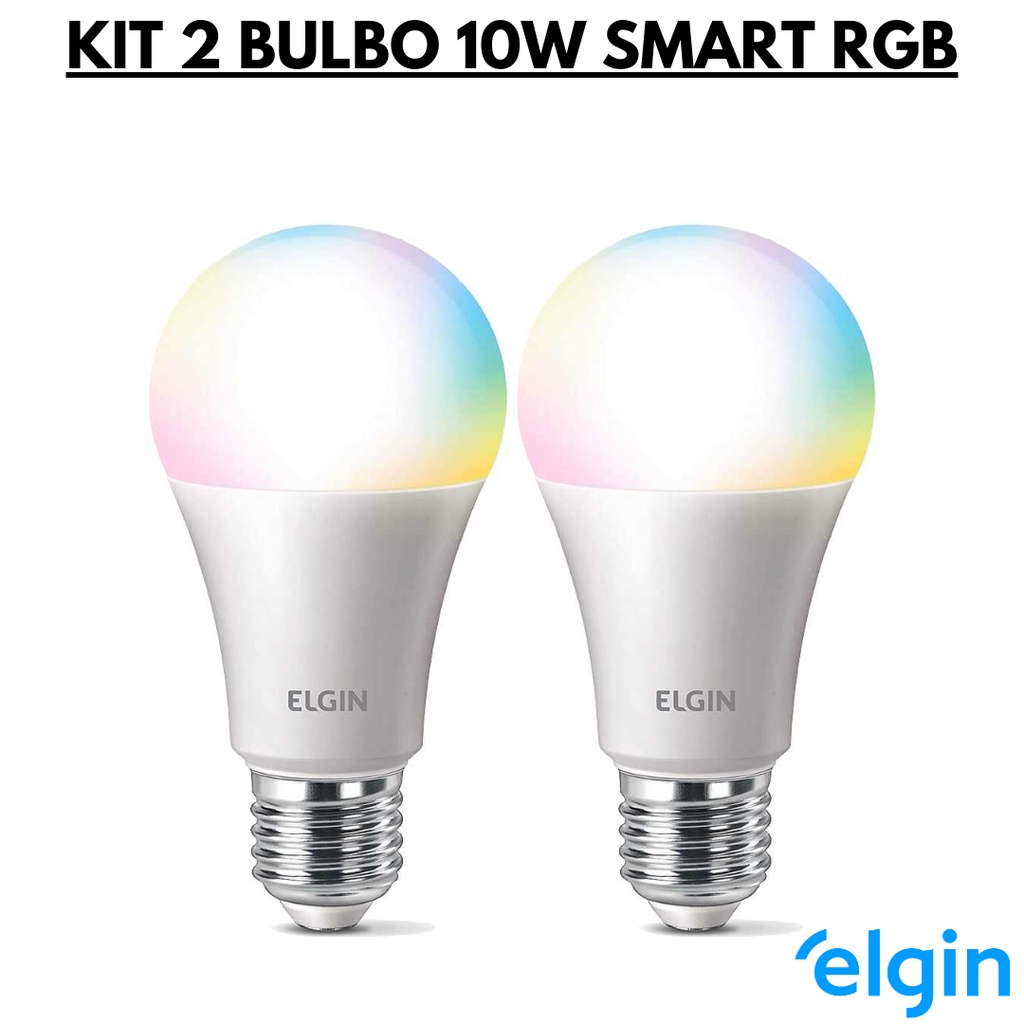 KIT 2 LAMPADA LED BULBO 10W SMART RGB - ELGIN