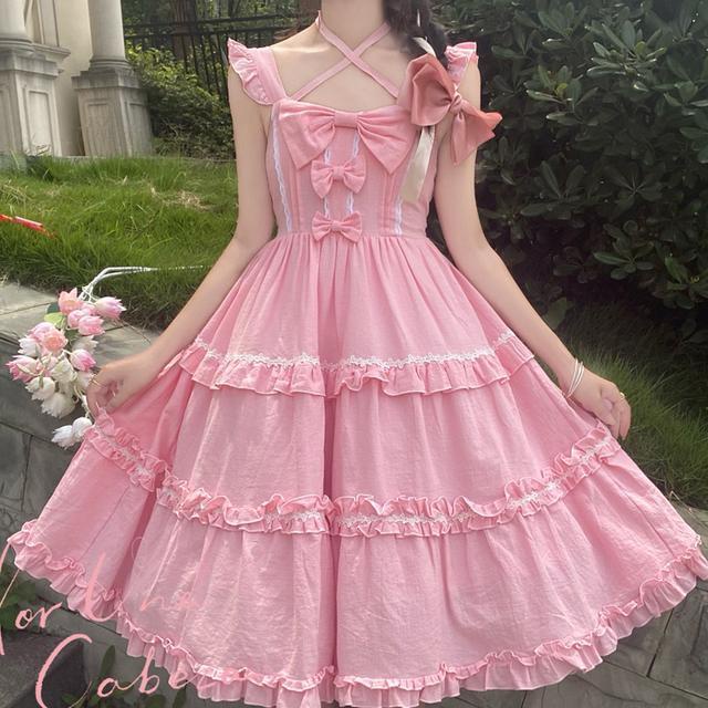 Conjunto de vestido lolita zumbi rosa estilo chinês - Loja de moda Kawaii