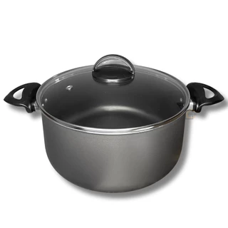 Panela Caçarola Plus 24 cm Antiaderente Teflon com Tampa de Vidro Cor Grafite