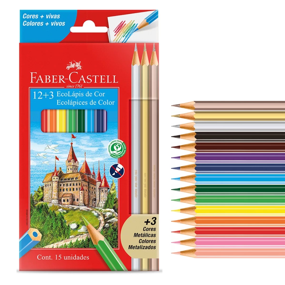 Lápis de cor Multicolor - 12 cores- fabricado pela faber castell! - Ok Vibes