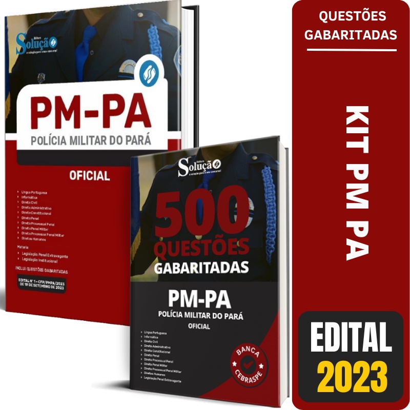 Kit Apostila Concurso PM PA 2023 Oficial Caderno De Testes Shopee