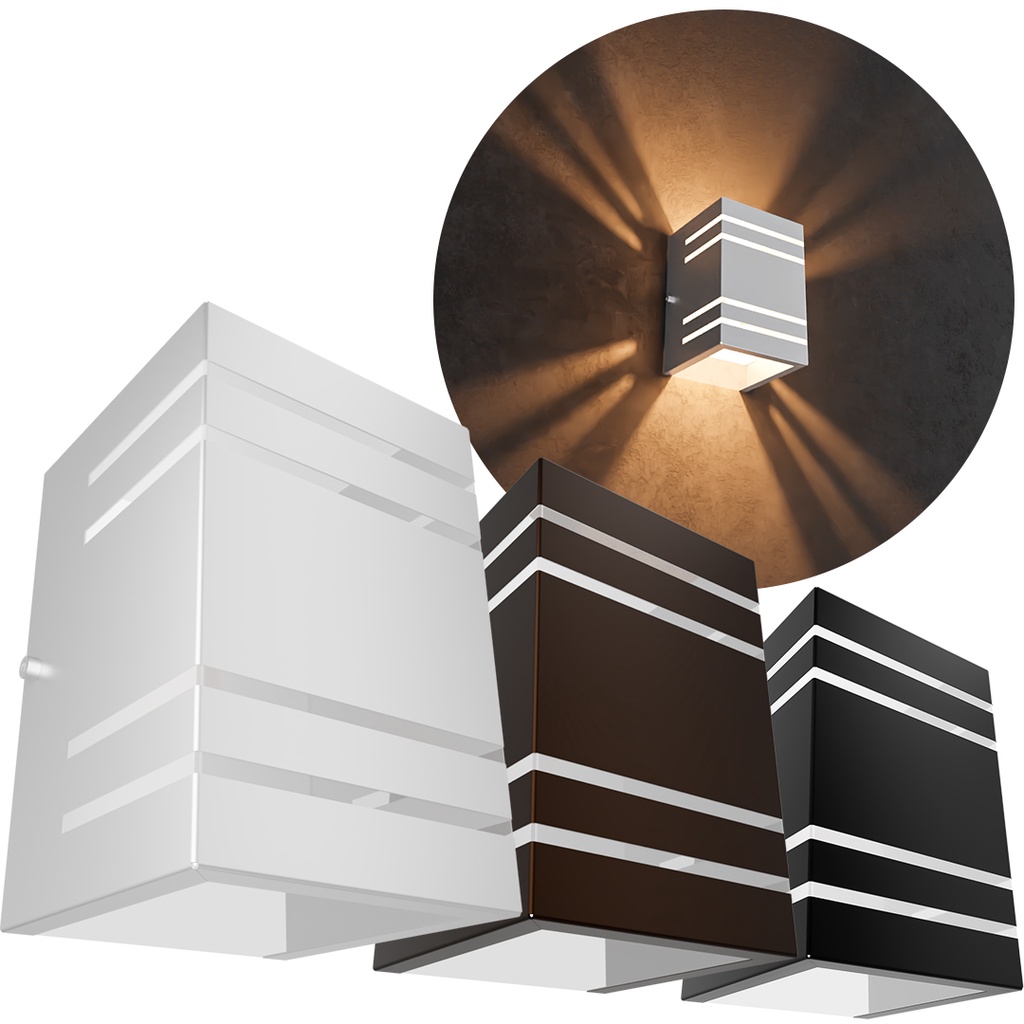 Arandela Retangular 4 Frisos 2 Focos G9 Bivolt Externa Mf152 - Mega Forte