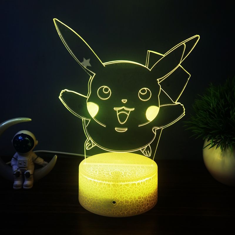 Pokémon Pikachu 3D Night Light Pikachu Figura Periférica Luz Criativa Presente de aniversário para amigos Presente personalizado lâmpada