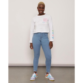 Calça Jeans Feminina Empina Bumbum Skinny Biotipo Azul Claro