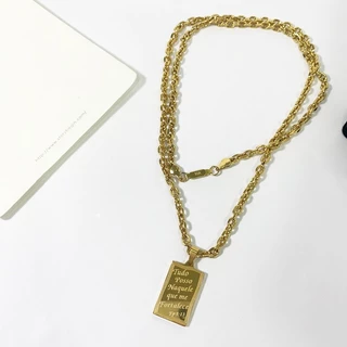 Corrente Masculina Gominho De Aço Inoxidável 316L Dourado, Com Pingente "Tudo Posso Naquele Que Me Fortalece"