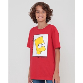 Camiseta Juvenil Bart The Simpisons Vermelha