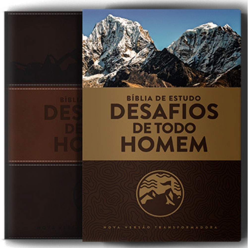 Bíblia De Estudo Desafios De Todo Homem | NVT | Marrom | Shopee Brasil