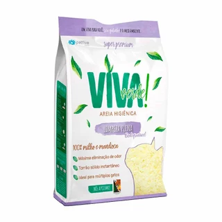 Areia para gato Biodegradável milho e mandioca - VIVA VERDE- Fina - Limpeza Plena 4KG Super Premium
