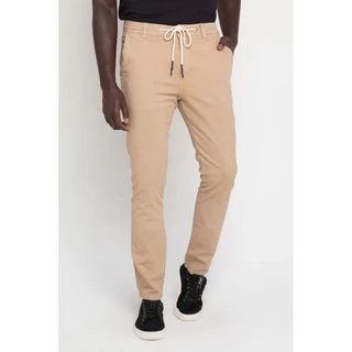 Calça Masculina Sarja Slim Senna Polo Wear Khaki Escuro